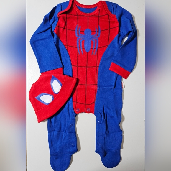 Halloween Marvel Spiderman Sleepsuit and Hat Set - size: 3-6 months - Picture 4 of 5